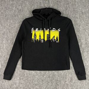 Friends Hoodie Womens Small Cropped Sweatshirt TV Show Pullover Long-Sleeve